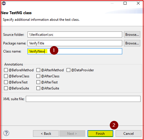 provide testng file name